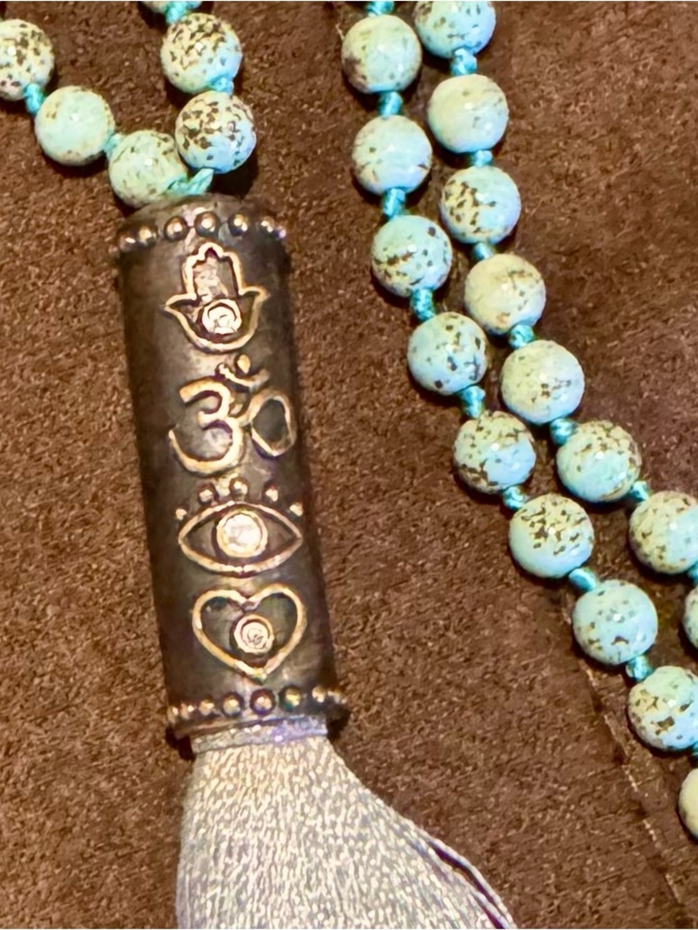 Karma and Luck Groovy Turquoise Mala Beads - Picture 5 of 6
